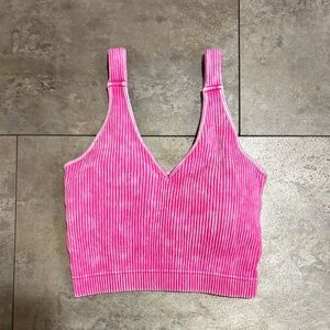 Zenana Pink Ribbed Women's Top